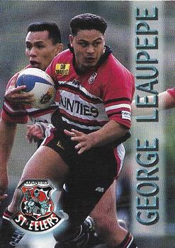 1996 Card Crazy Authentics NPC Rugby Union Superstars #19 George Leaupepe Front